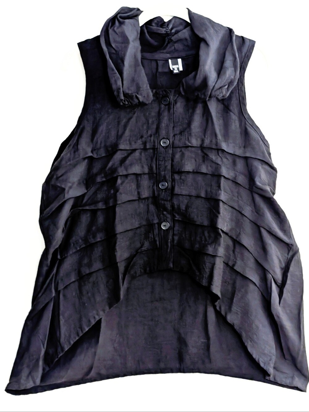 Dressed to Kill Black Sleeveless Layered Cotton Top One Size